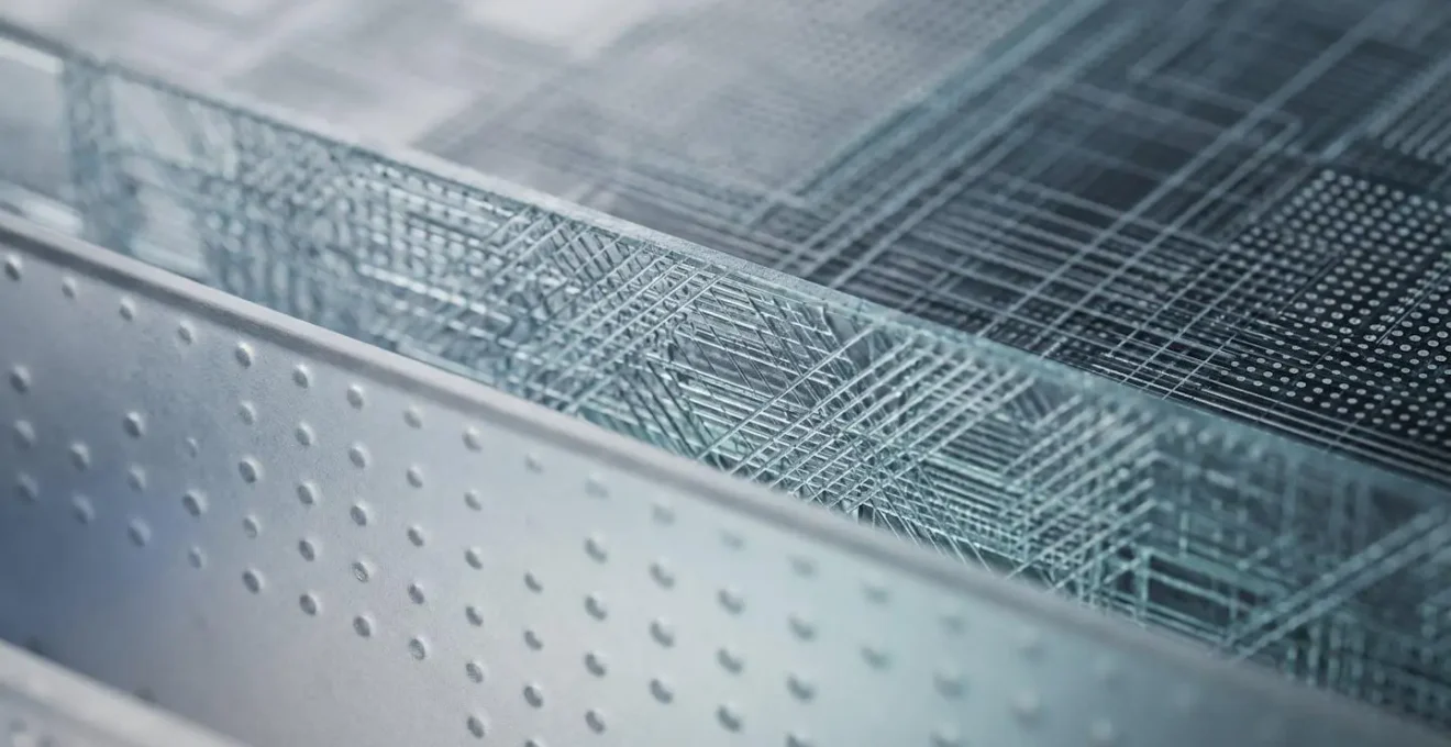 Minimalist macro view of interface elements showing progressive complexity layers