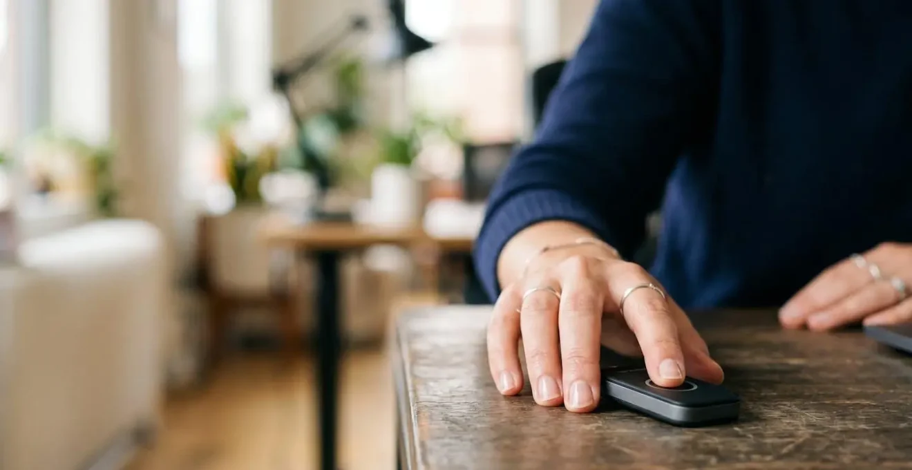 Close-up photograph illustrating the seamless nature of adaptive authentication through subtle human interaction with secure technology