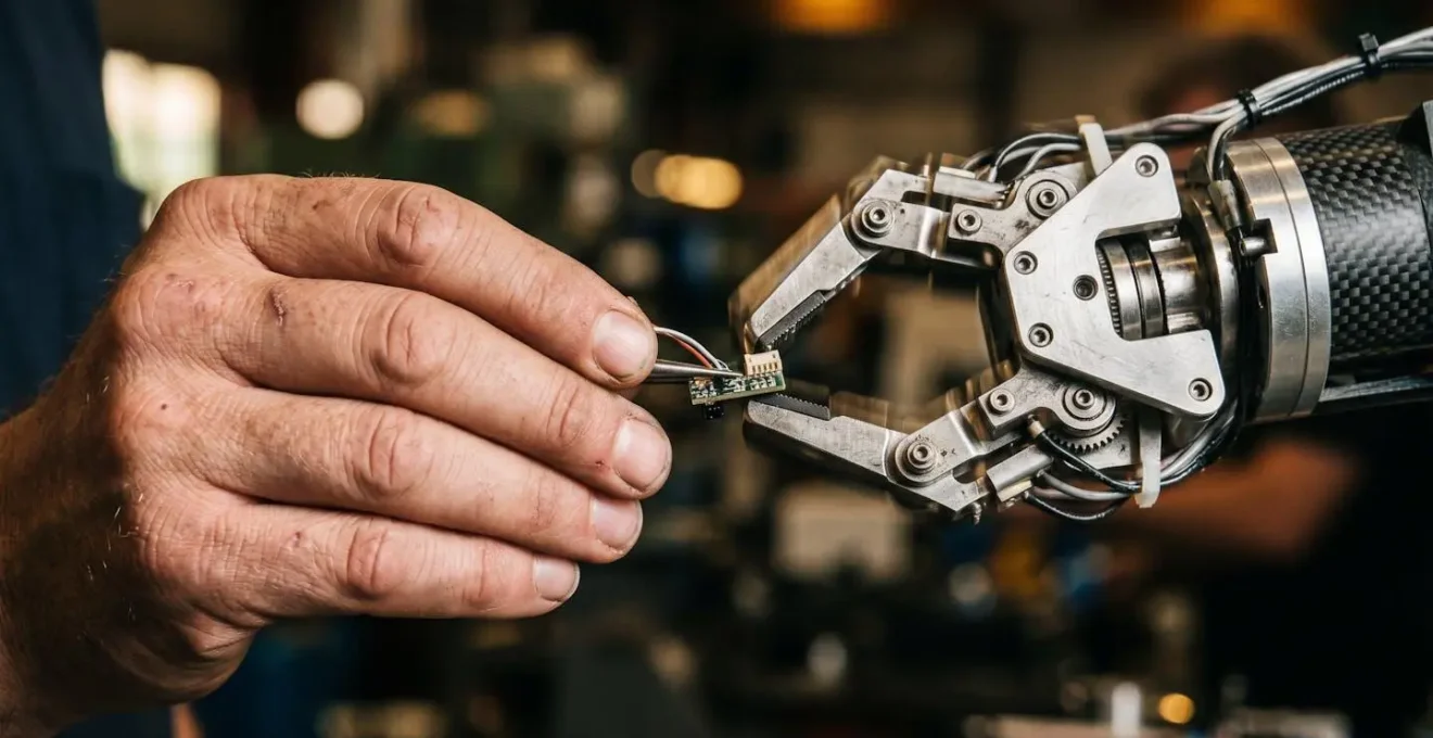 Human workers collaborating with cobots in upgraded British manufacturing facility