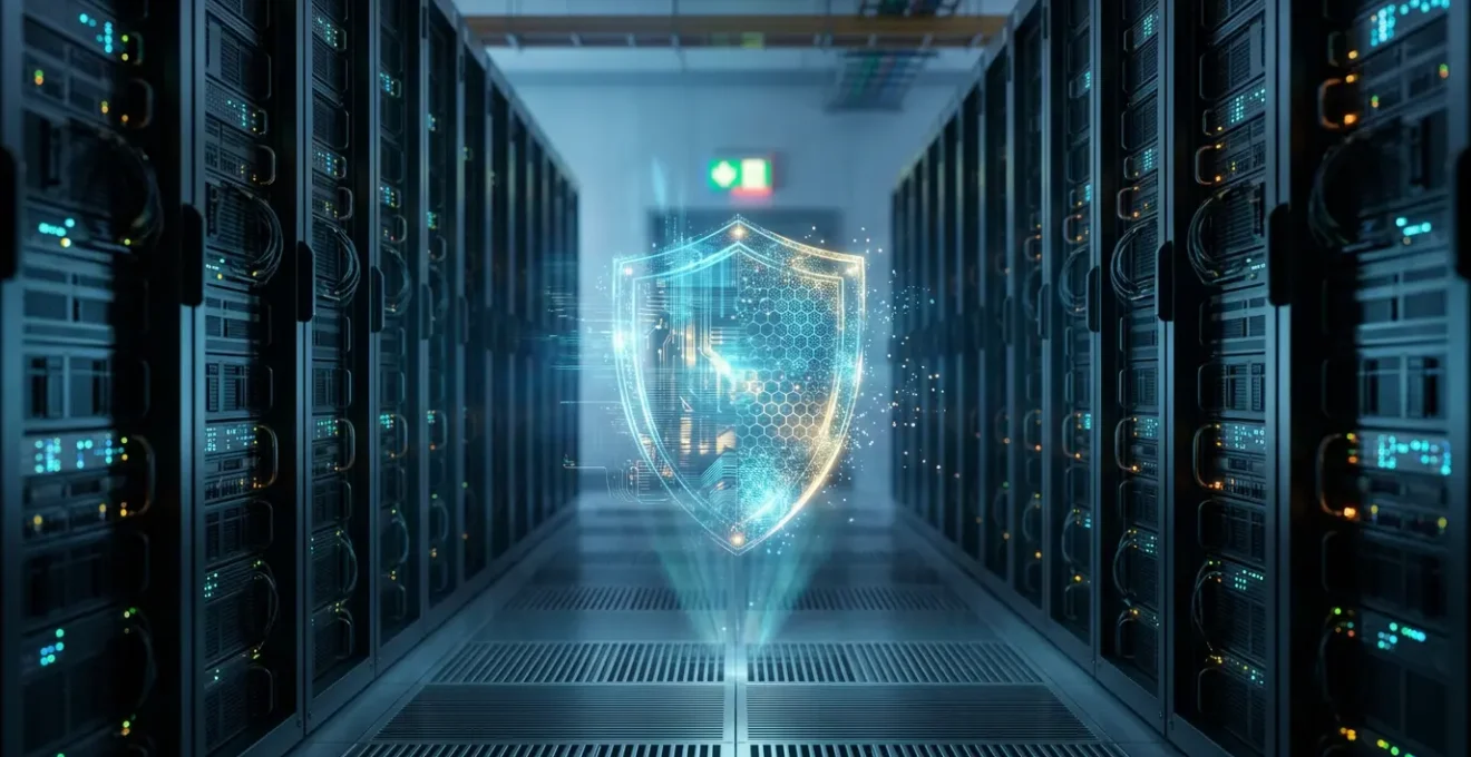 Corporate financial network security infrastructure with defensive security measures