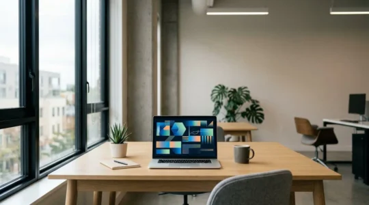 Modern workspace showcasing optimized internal software interface enhancing employee productivity