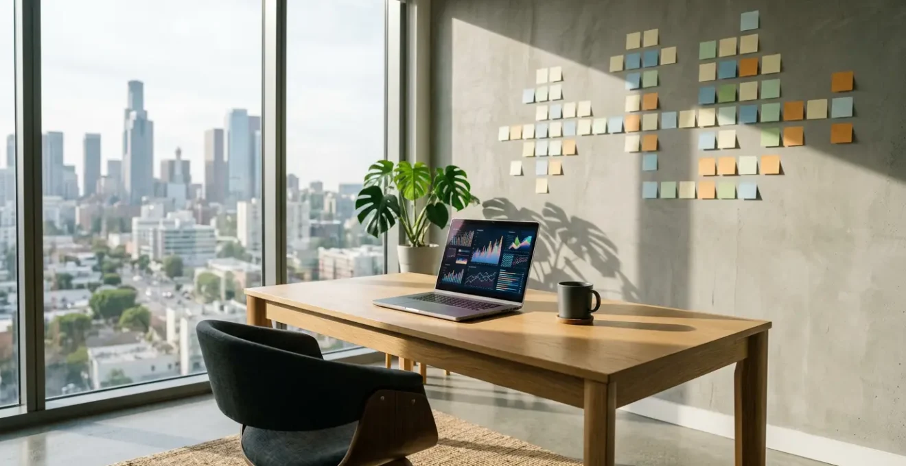 Remote tech startup team achieving OKR goals through distributed collaboration