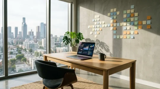 Remote tech startup team achieving OKR goals through distributed collaboration